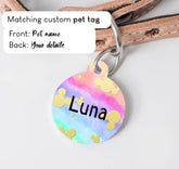 Rainbow Mickey Minnie Mouse Disney Dog Collar - S-L sizes with custom matching pet tag - Adventures of Rubi